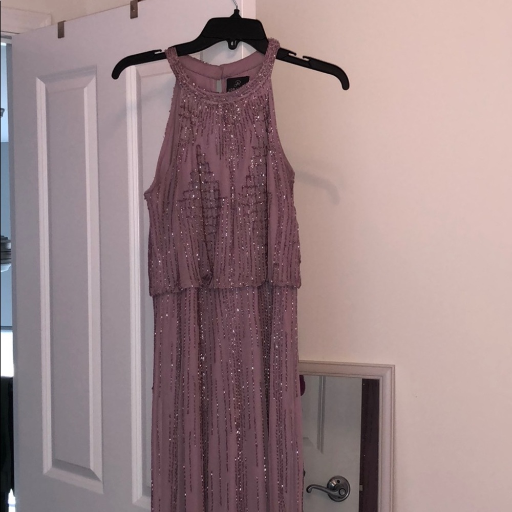 NWT Lavender gown with aero descent beading